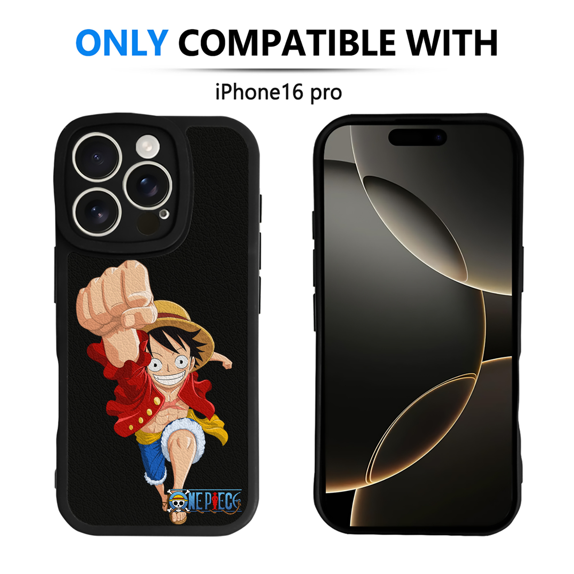 （画像用） ワンピース モンキー・D・ルフィ ONE PIECE Monkey D. Luffy 【iPhone 16シリーズ対応】シリコンスマホケース（レザー調） 材質：シリコン